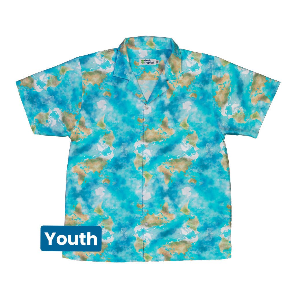 Mother Earth Youth Hawaiian Shirt - Designs by Nathan - outer space & astronaut print - Q3