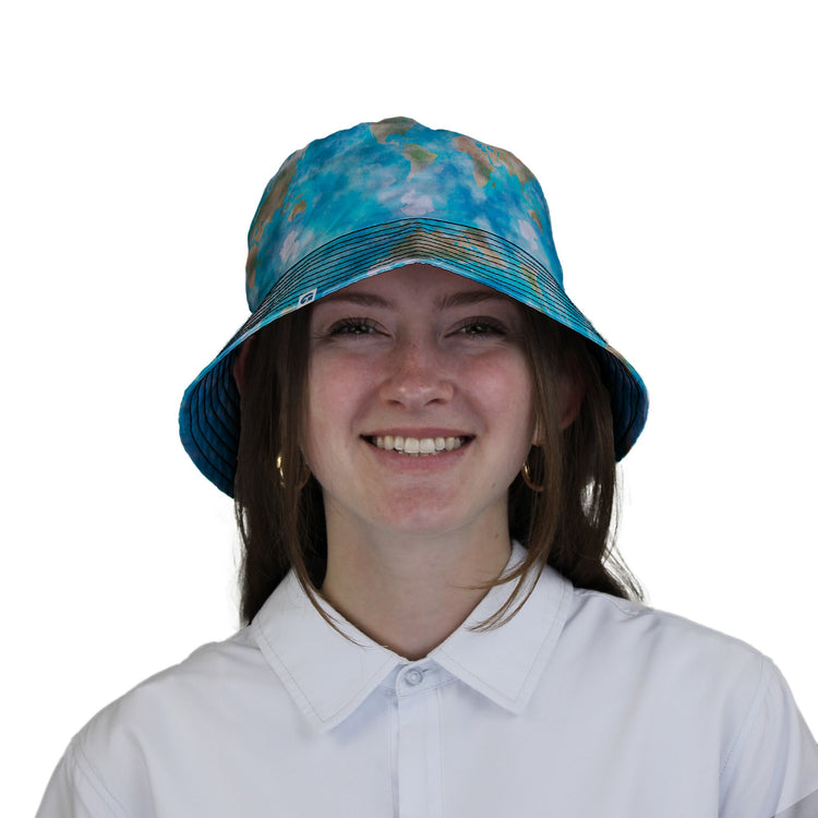 Mother Earth Bucket Hat - Designs by Nathan - lx - B - outer space & astronaut print