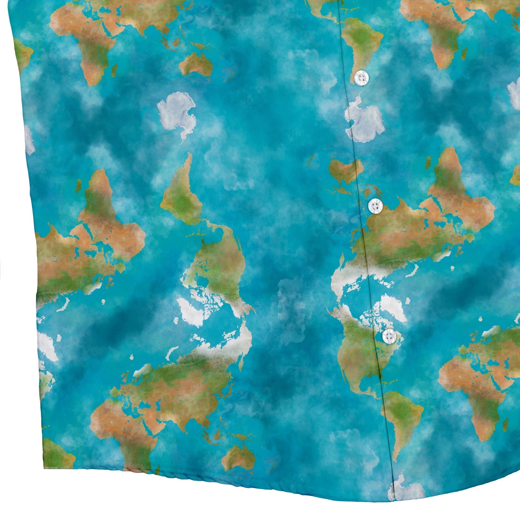 Mother Earth Button Up Shirt - adult sizing - Designs by Nathan - outer space & astronaut print