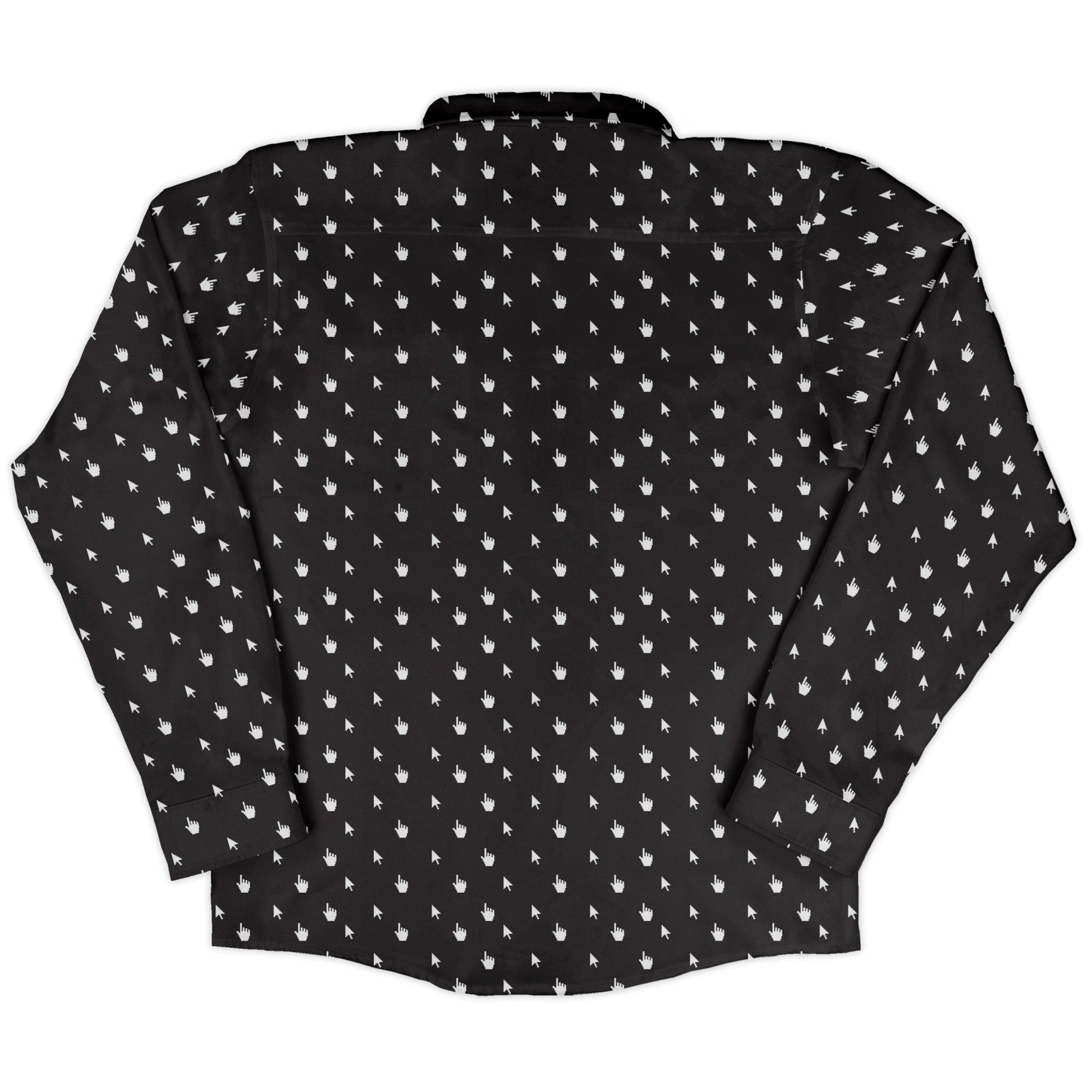 Mouse Pointers Cursor Long Sleeve Button Up Shirt Geek Nerd adult sizing computer print Design by Heather Davenport