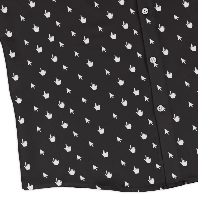 Mouse Pointers Cursor Long Sleeve Button Up Shirt Geek Nerd adult sizing computer print Design by Heather Davenport