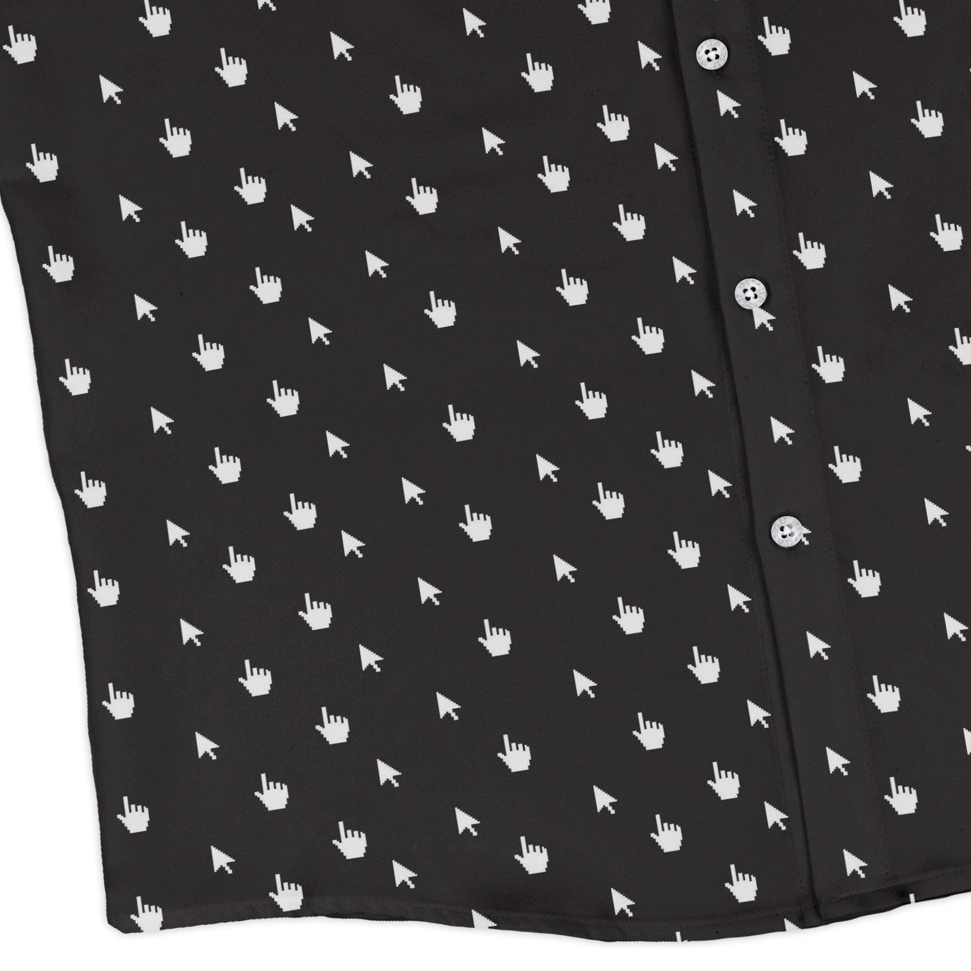 Mouse Pointers Cursor Long Sleeve Button Up Shirt Geek Nerd adult sizing computer print Design by Heather Davenport
