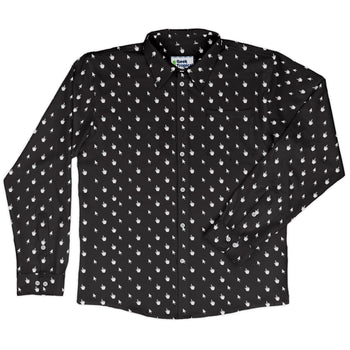 Mouse Pointers Cursor Long Sleeve Button Up Shirt Geek Nerd adult sizing computer print Design by Heather Davenport