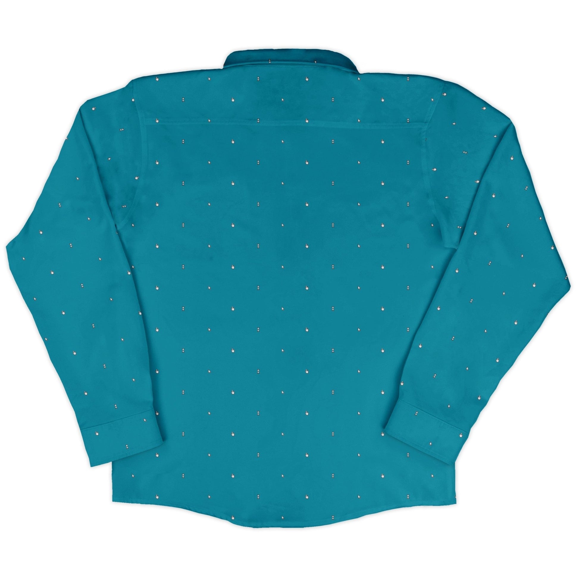 Mouse Long Sleeve Button Up Shirt Geek Nerd adult sizing computer print Design by Claire Murphy