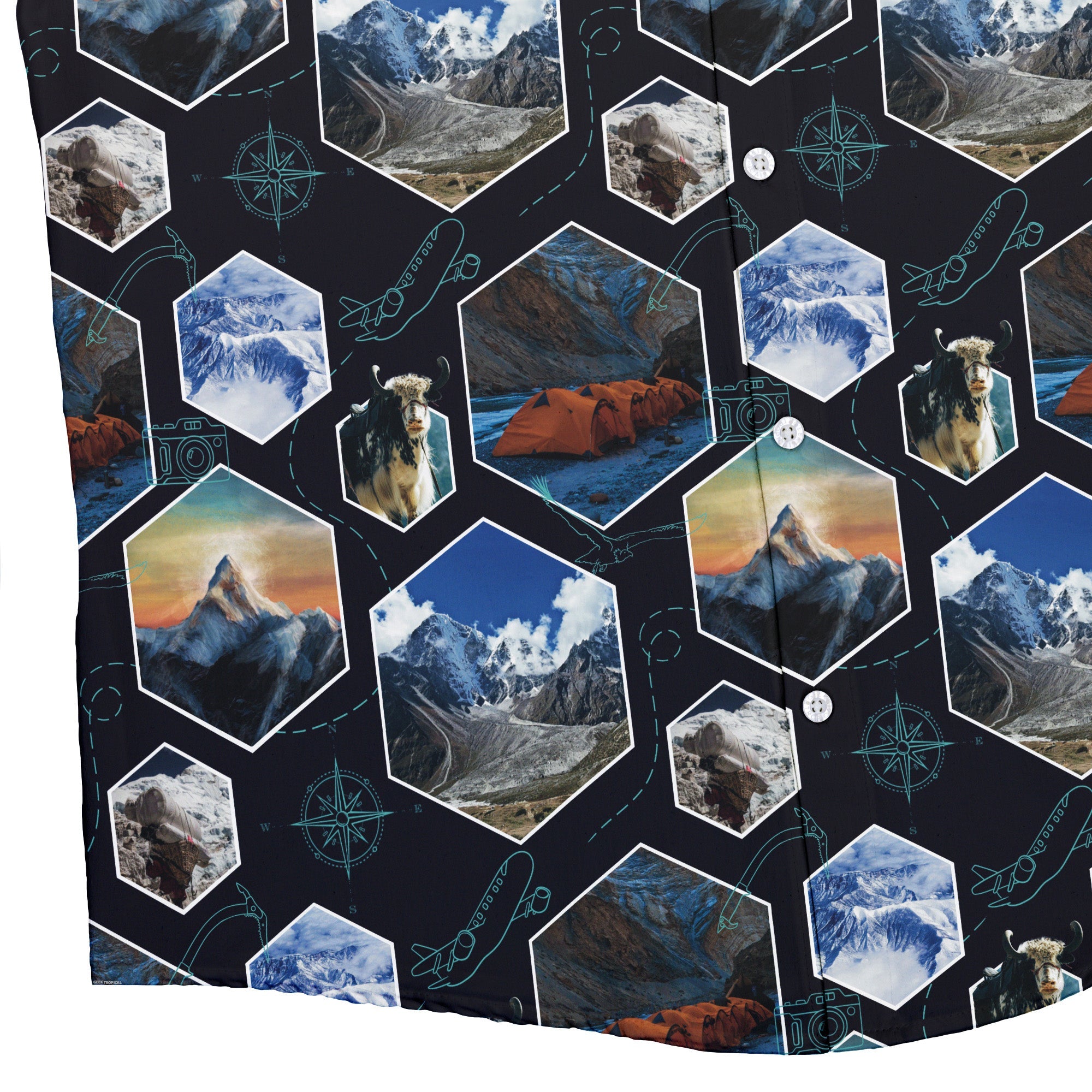 Mt Everest Wonder Button Up Shirt Geek Nerd 0925 adult sizing All Adult Button Up Shirts