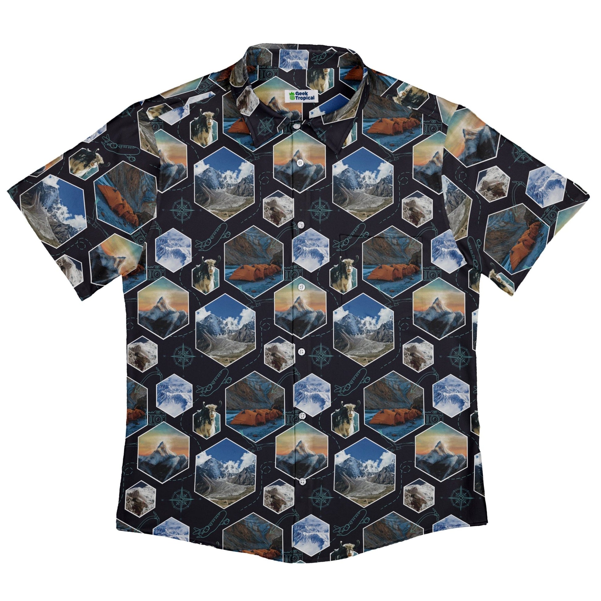 Mt Everest Wonder Button Up Shirt Geek Nerd 0925 adult sizing All Adult Button Up Shirts