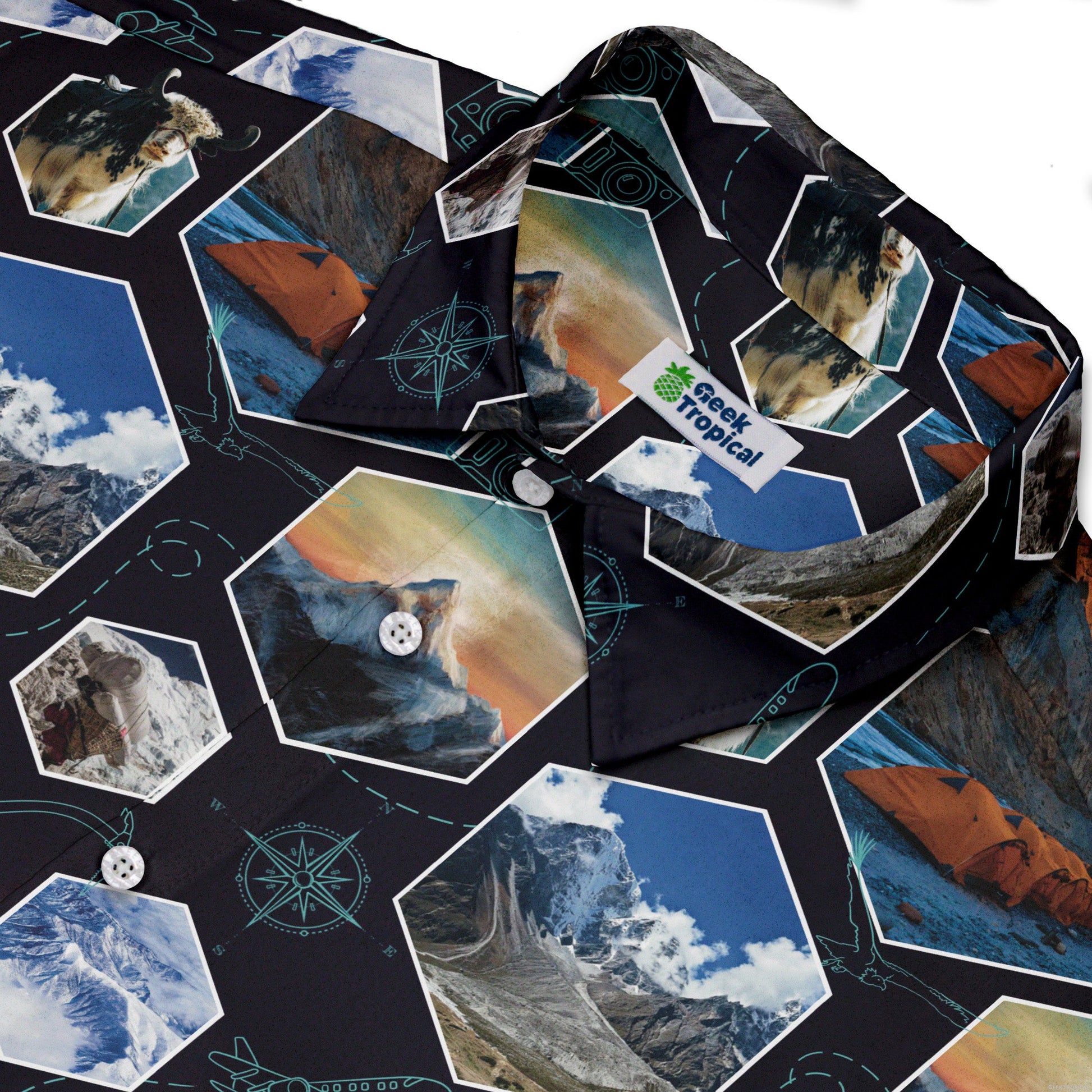 Mt Everest Wonder Button Up Shirt Geek Nerd 0925 adult sizing All Adult Button Up Shirts