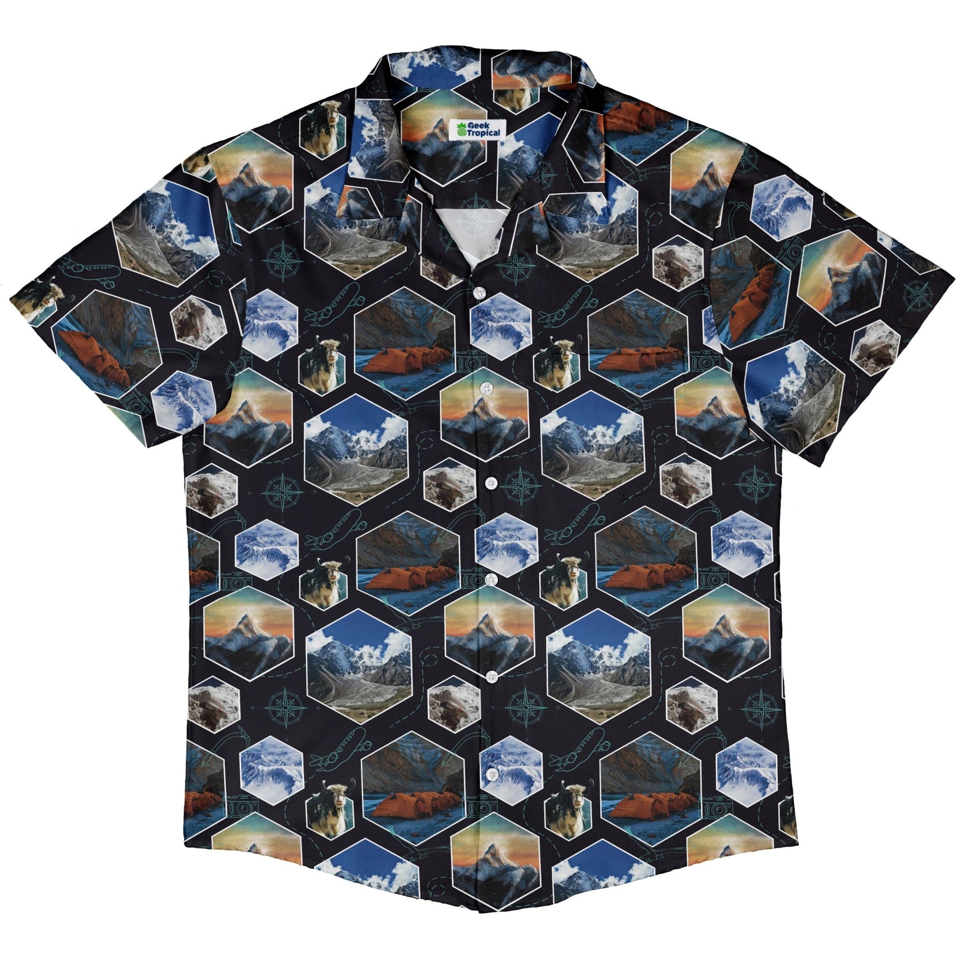 Mt Everest Wonder Button Up Shirt Geek Nerd 0925 adult sizing All Adult Button Up Shirts