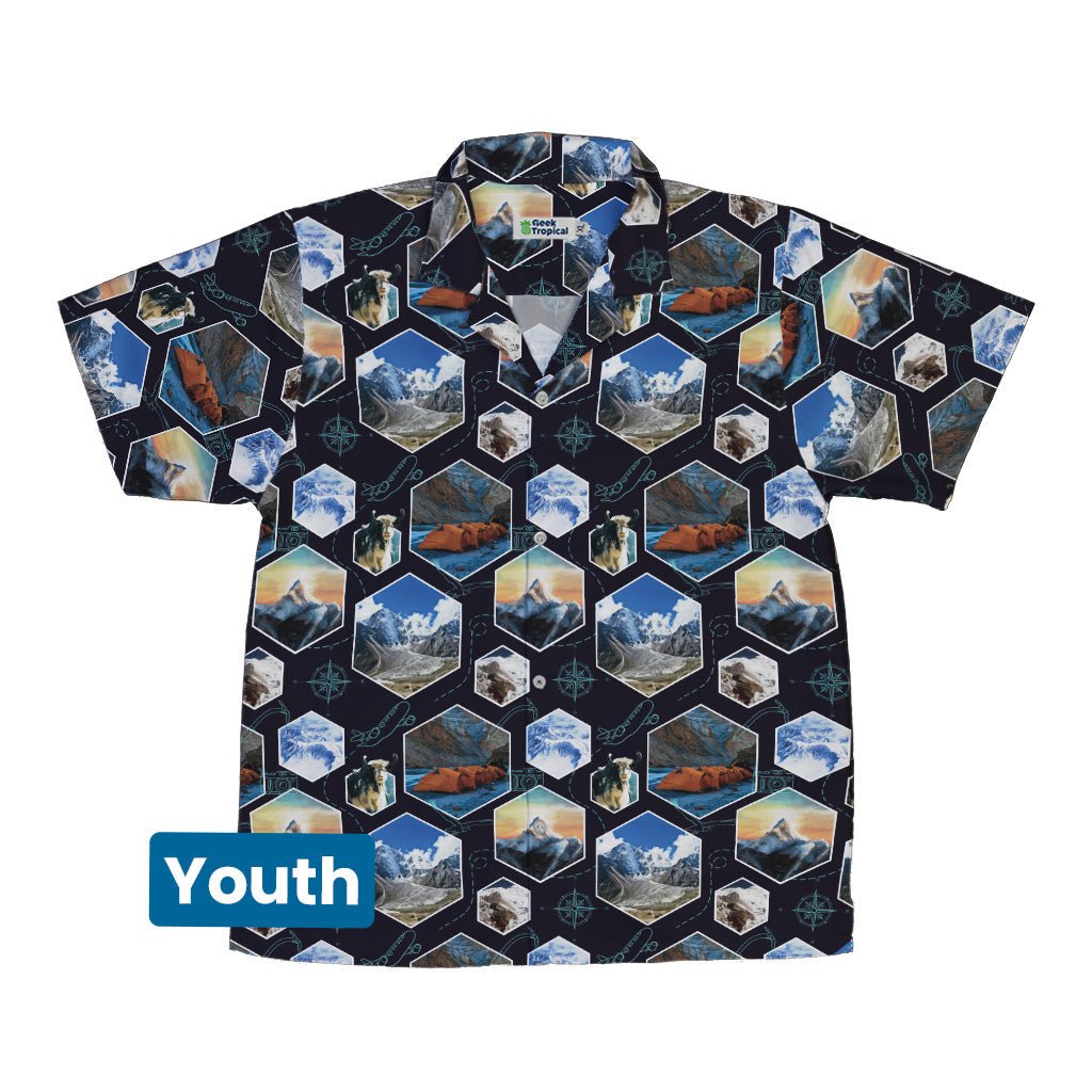 Mt Everest Wonder Youth Hawaiian Shirt Geek Nerd 0925 Designs by Nathan FLOW DESC WRITING