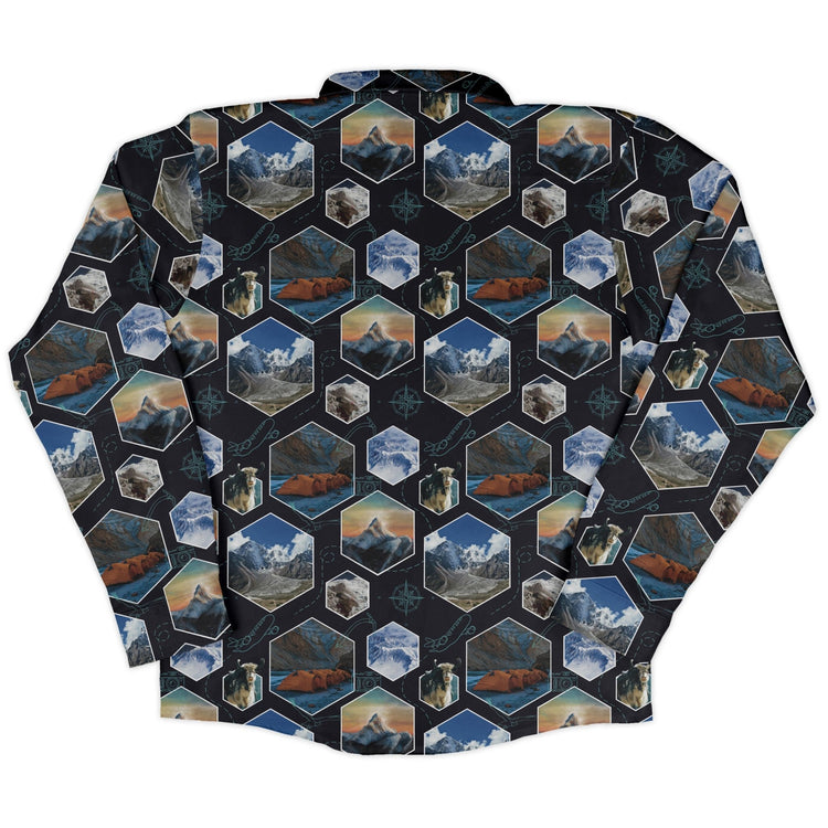 Mt Everest Wonder Long Sleeve Button Up Shirt Geek Nerd 0925 adult sizing All Adult Button Up Shirts