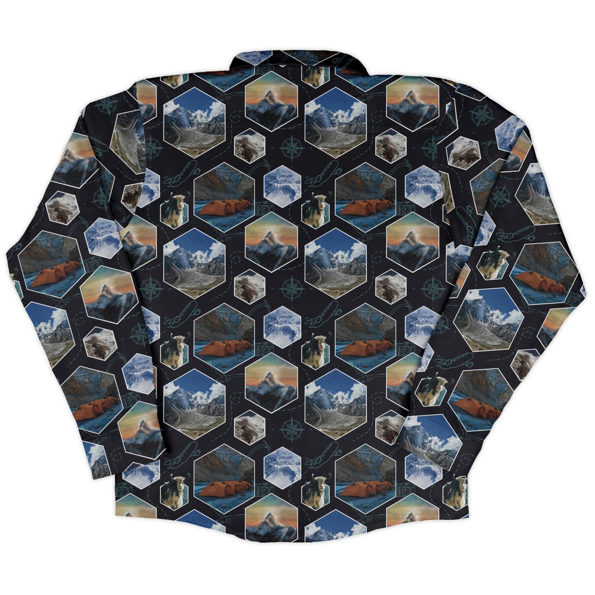 Mt Everest Wonder Long Sleeve Button Up Shirt Geek Nerd 0925 adult sizing All Adult Button Up Shirts