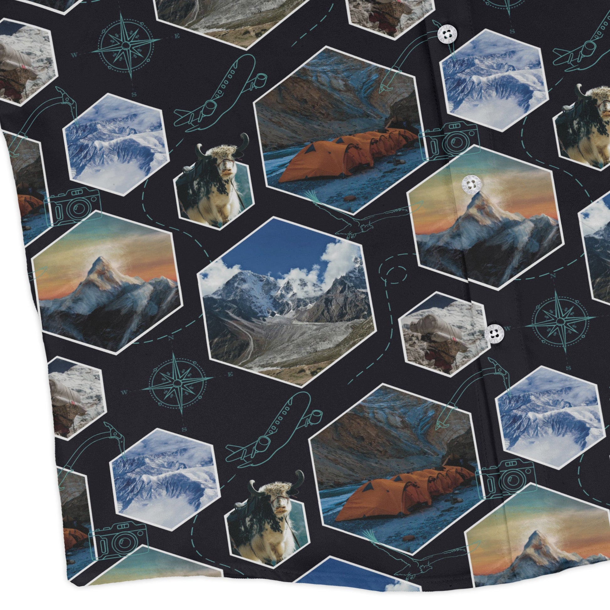 Mt Everest Wonder Long Sleeve Button Up Shirt Geek Nerd 0925 adult sizing All Adult Button Up Shirts