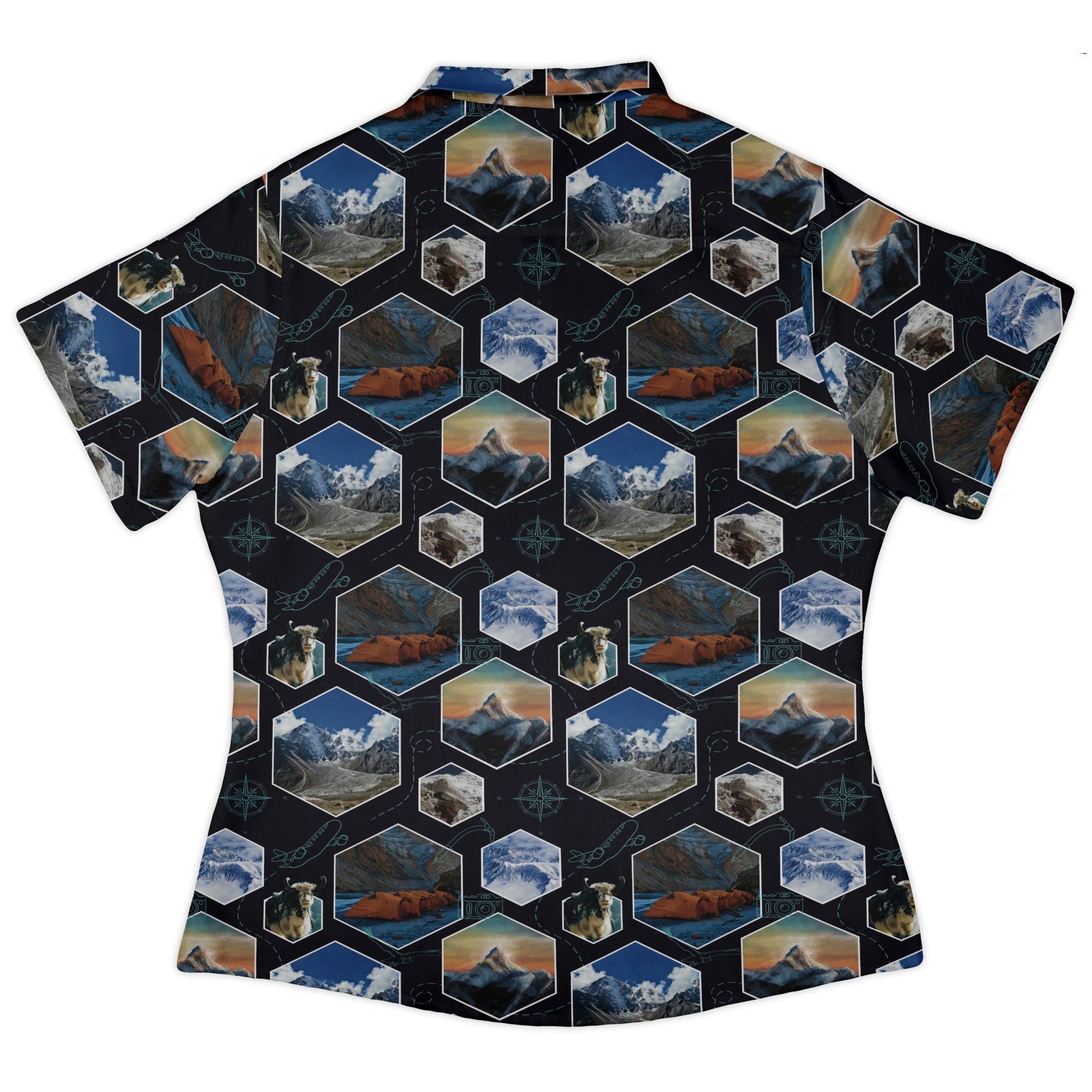 Mt Everest Wonder Curvy Button Up Shirt Geek Nerd 0925 All Adult Button Up Shirts Designs by Nathan