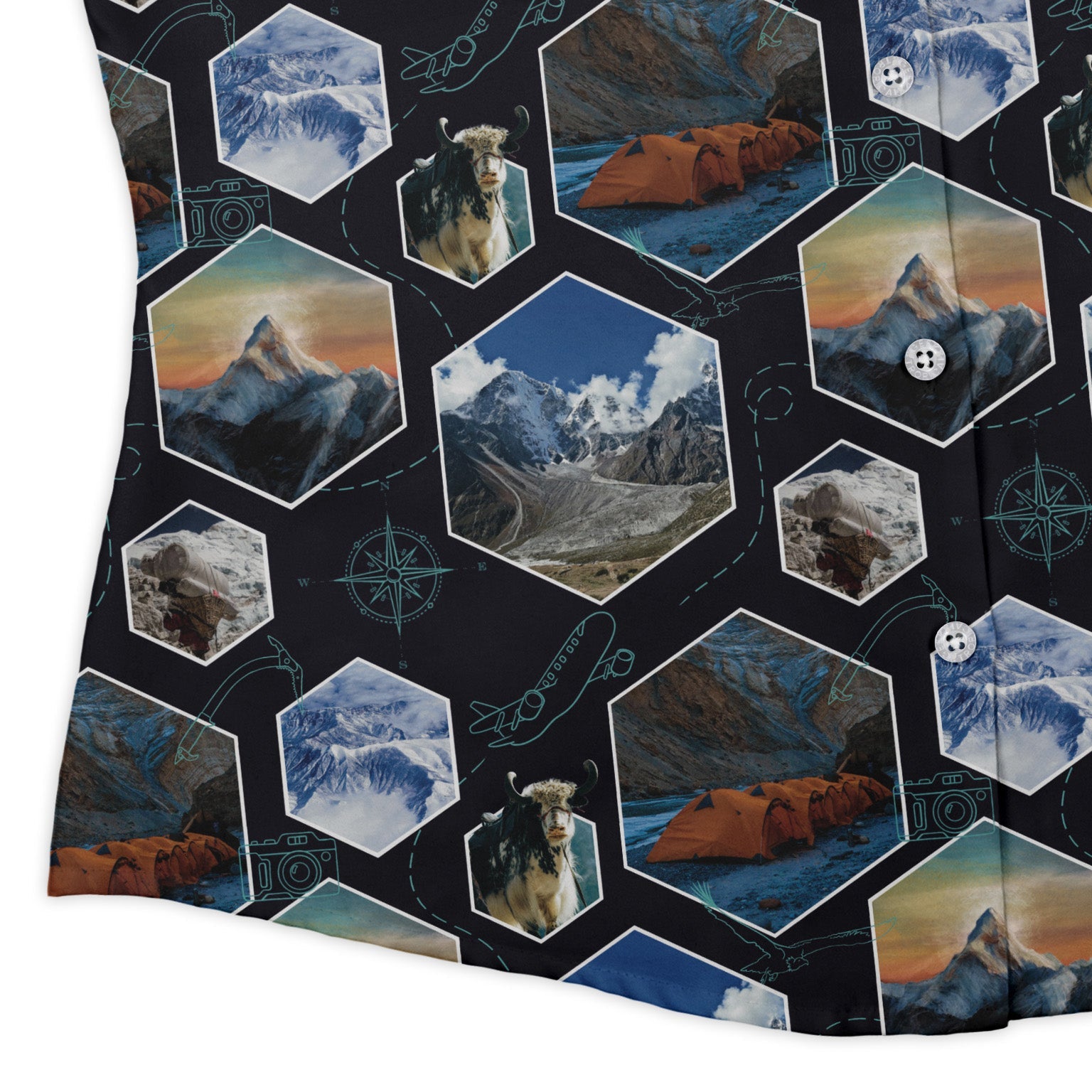 Mt Everest Wonder Curvy Button Up Shirt Geek Nerd 0925 All Adult Button Up Shirts Designs by Nathan