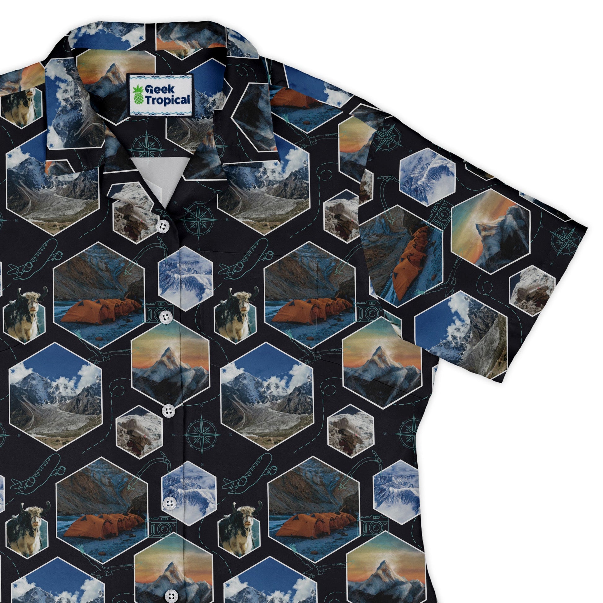 Mt Everest Wonder Curvy Button Up Shirt Geek Nerd 0925 All Adult Button Up Shirts Designs by Nathan