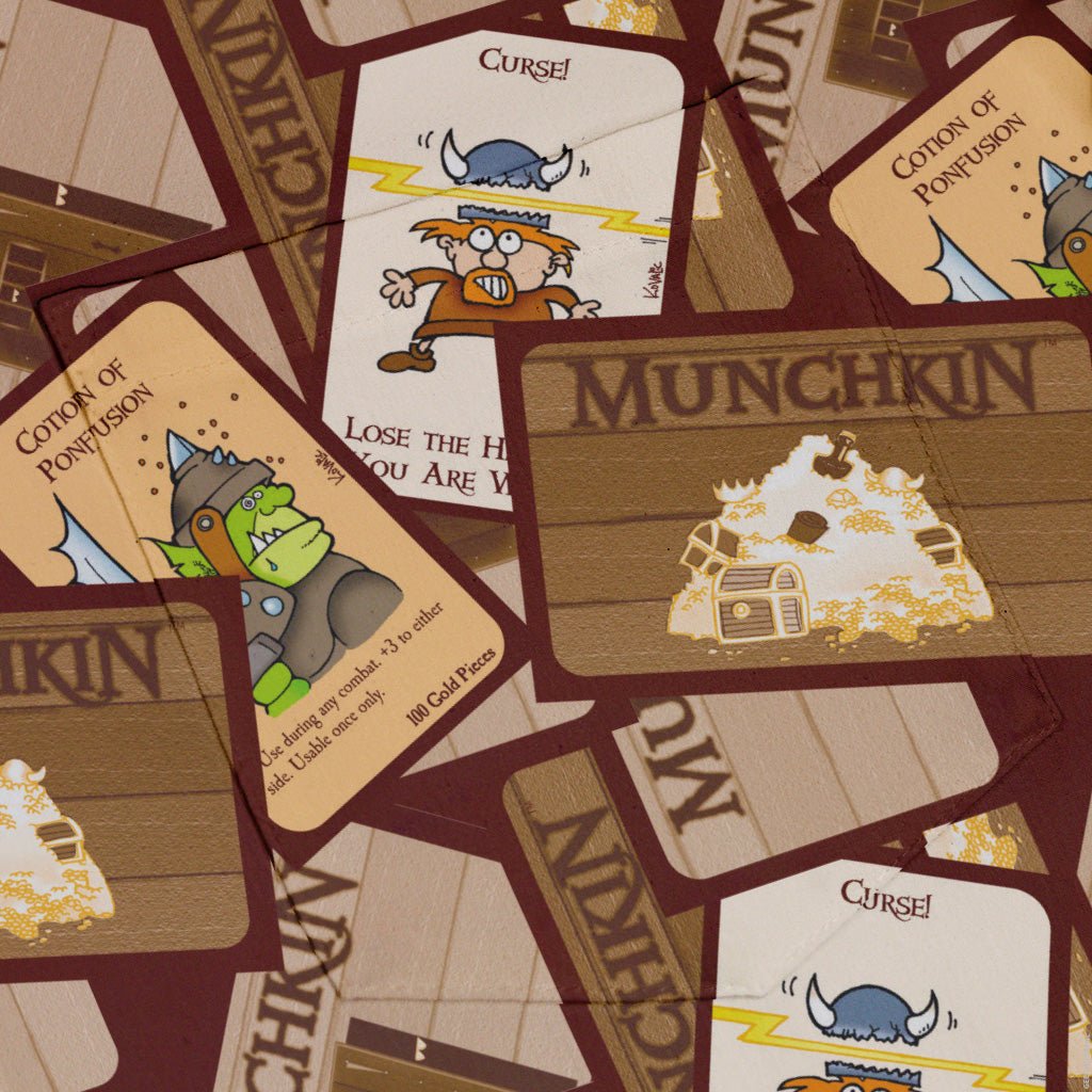 Munchkin Card Collage Button Up Shirt - board game print - Design by Heather Davenport - Munchkin print