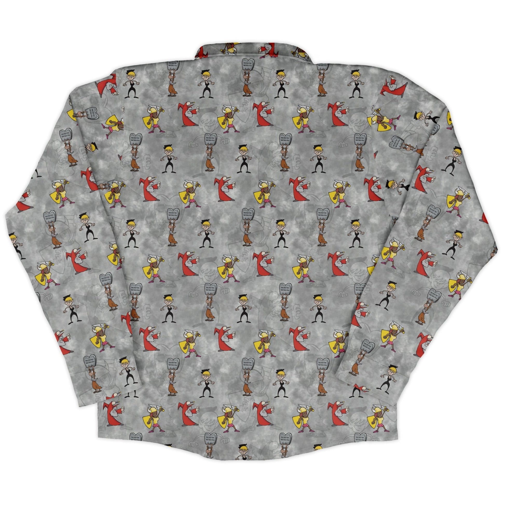 Munchkin Classes Long Sleeve Button Up Shirt Geek Nerd board game print Designs by Nathan FLOW DESC WRITING