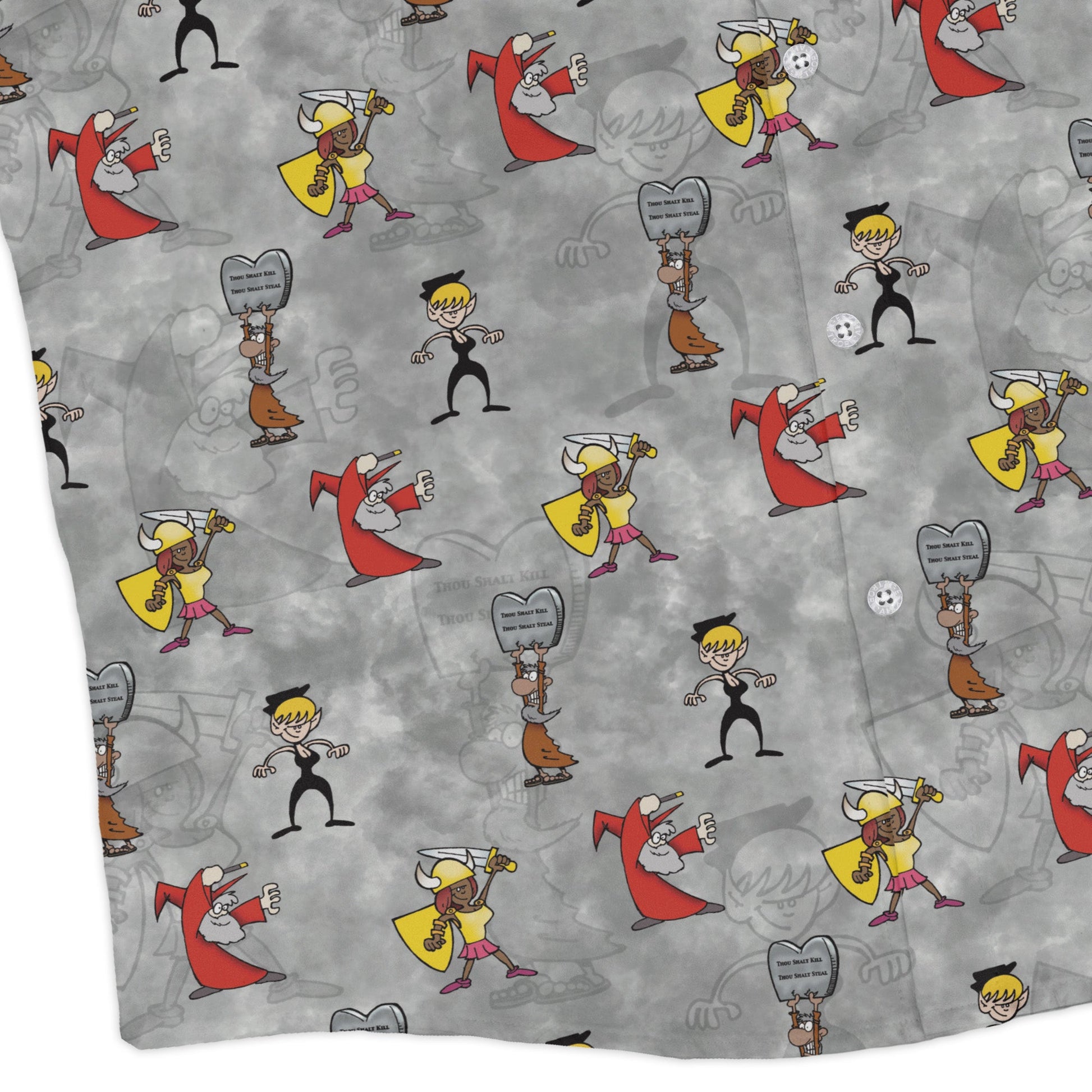 Munchkin Classes Long Sleeve Button Up Shirt Geek Nerd board game print Designs by Nathan FLOW DESC WRITING