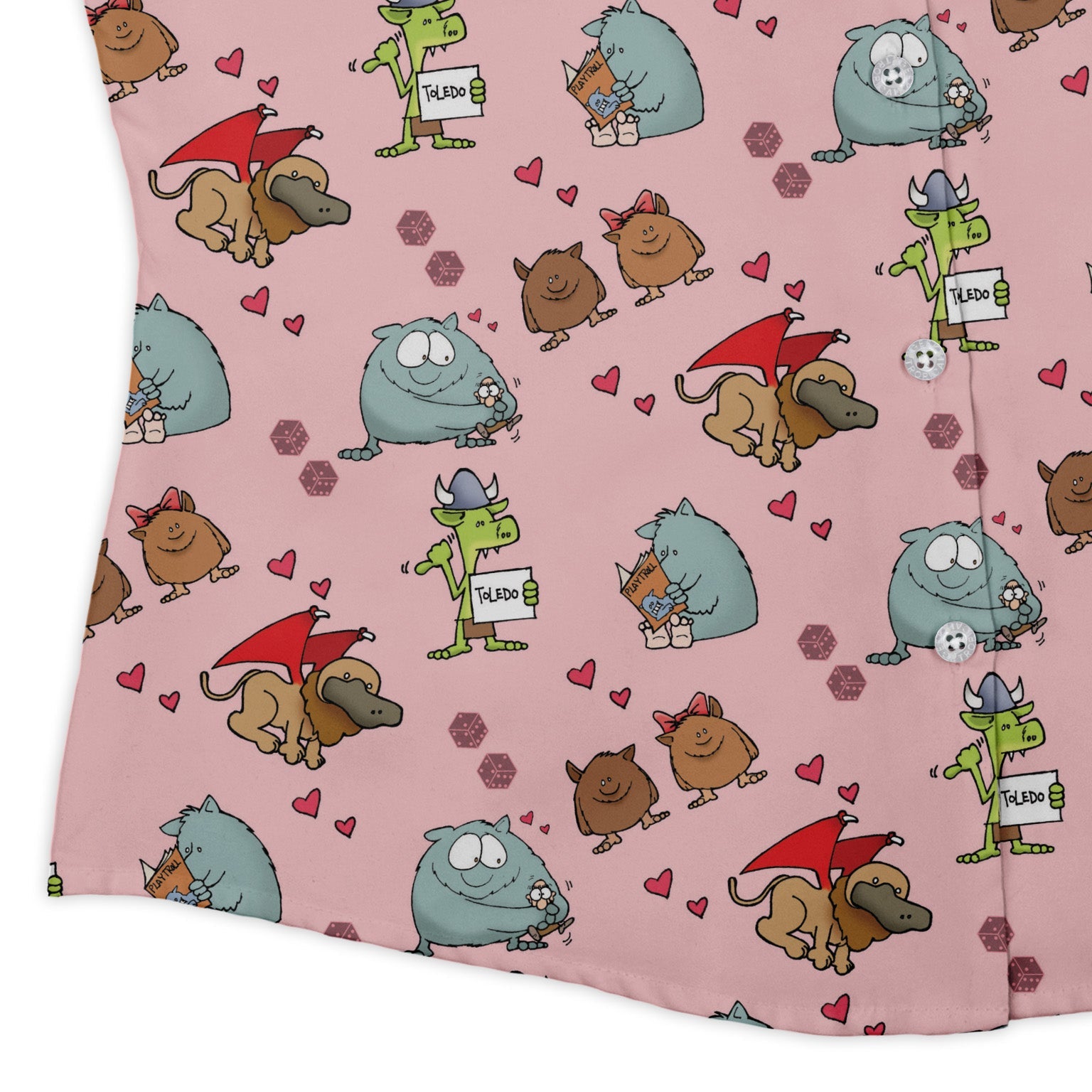 Munchkin Cuties Curvy Button Up Shirt Geek Nerd women