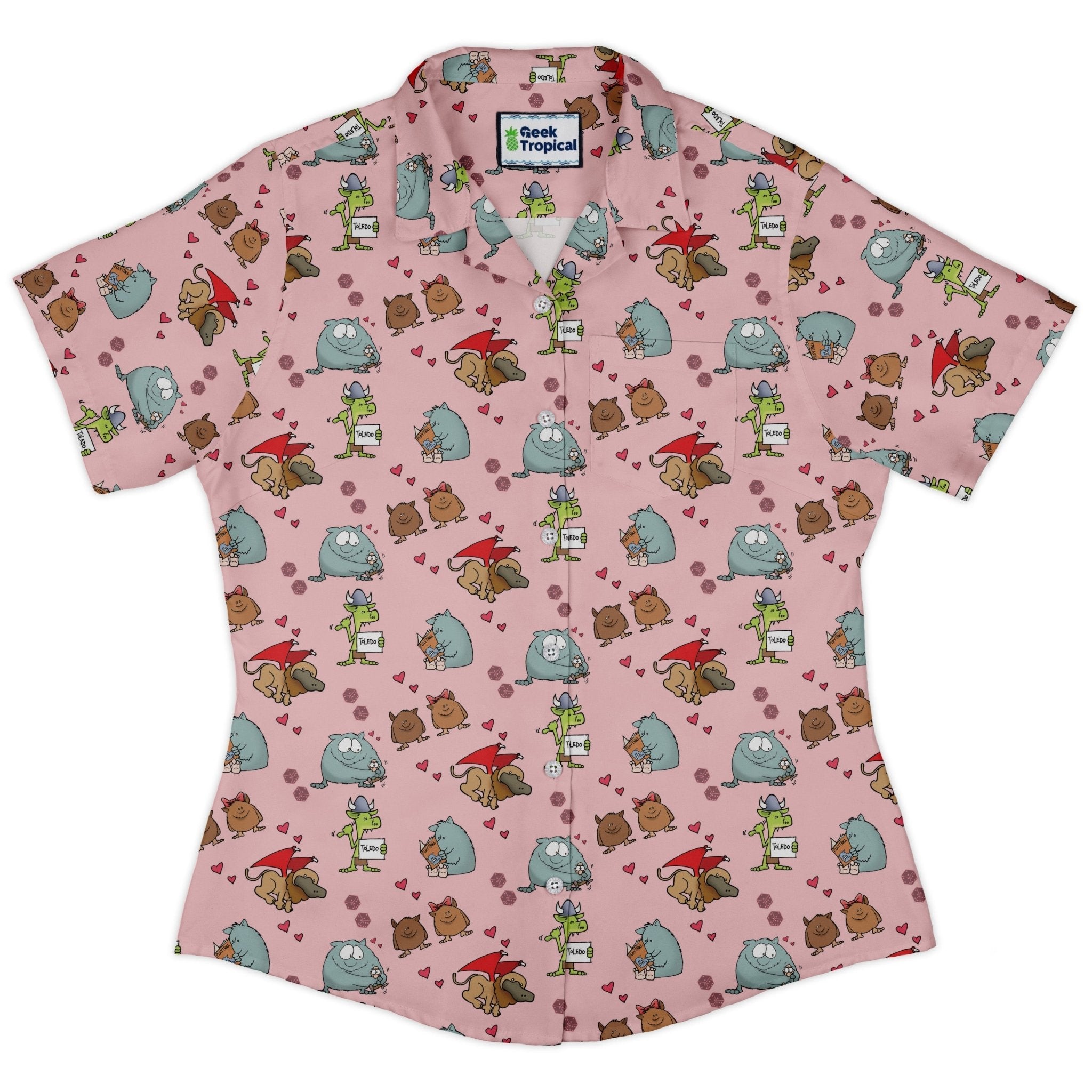 Munchkin Cuties Curvy Button Up Shirt Geek Nerd women