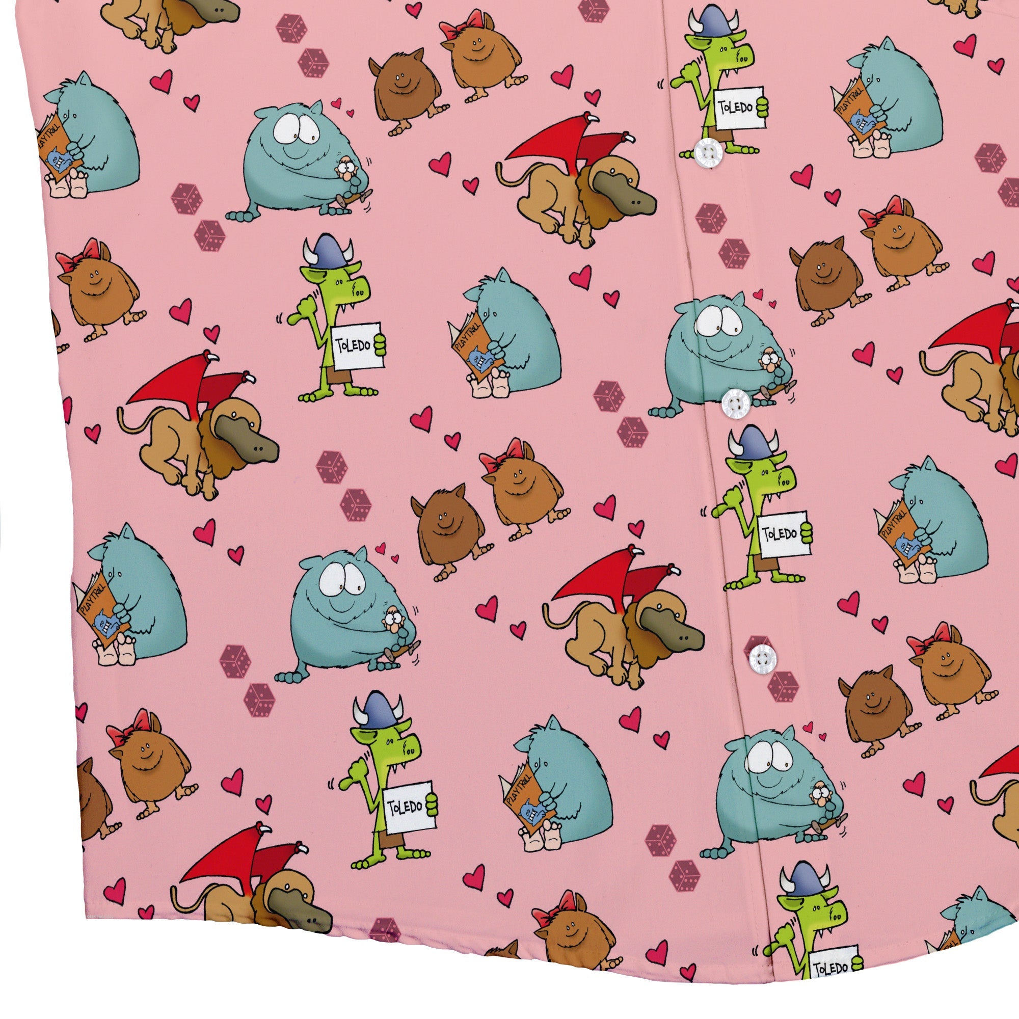 Munchkin Cuties Button Up Shirt - board game print - Design by Heather Davenport - Munchkin print