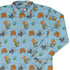 Munchkin Dicey Long Sleeve Button Up Shirt Geek Nerd board game print Design by Heather Davenport FLOW DESC WRITING