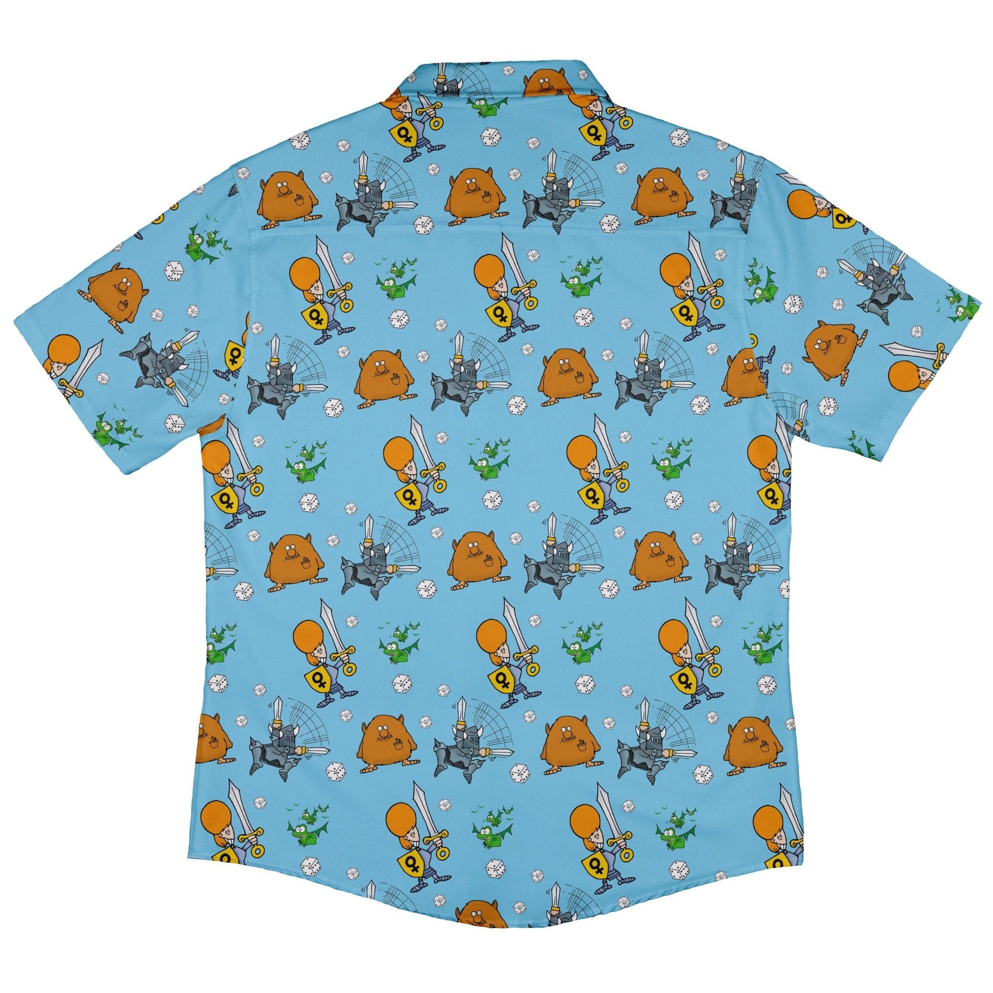 Munchkin Dicey Button Up Shirt - board game print - Design by Heather Davenport - Munchkin print