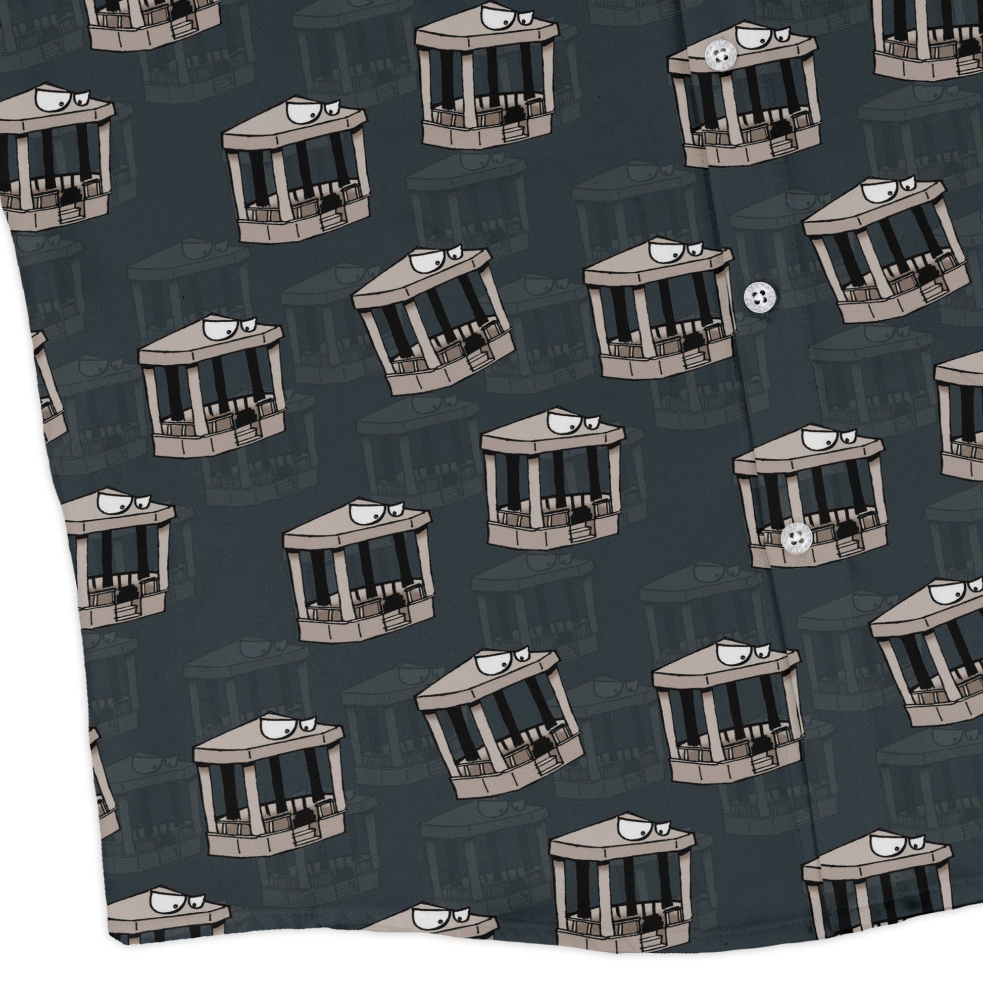 Munchkin Gazebos Long Sleeve Button Up Shirt Geek Nerd board game print Design by Dunking Toast FLOW DESC WRITING