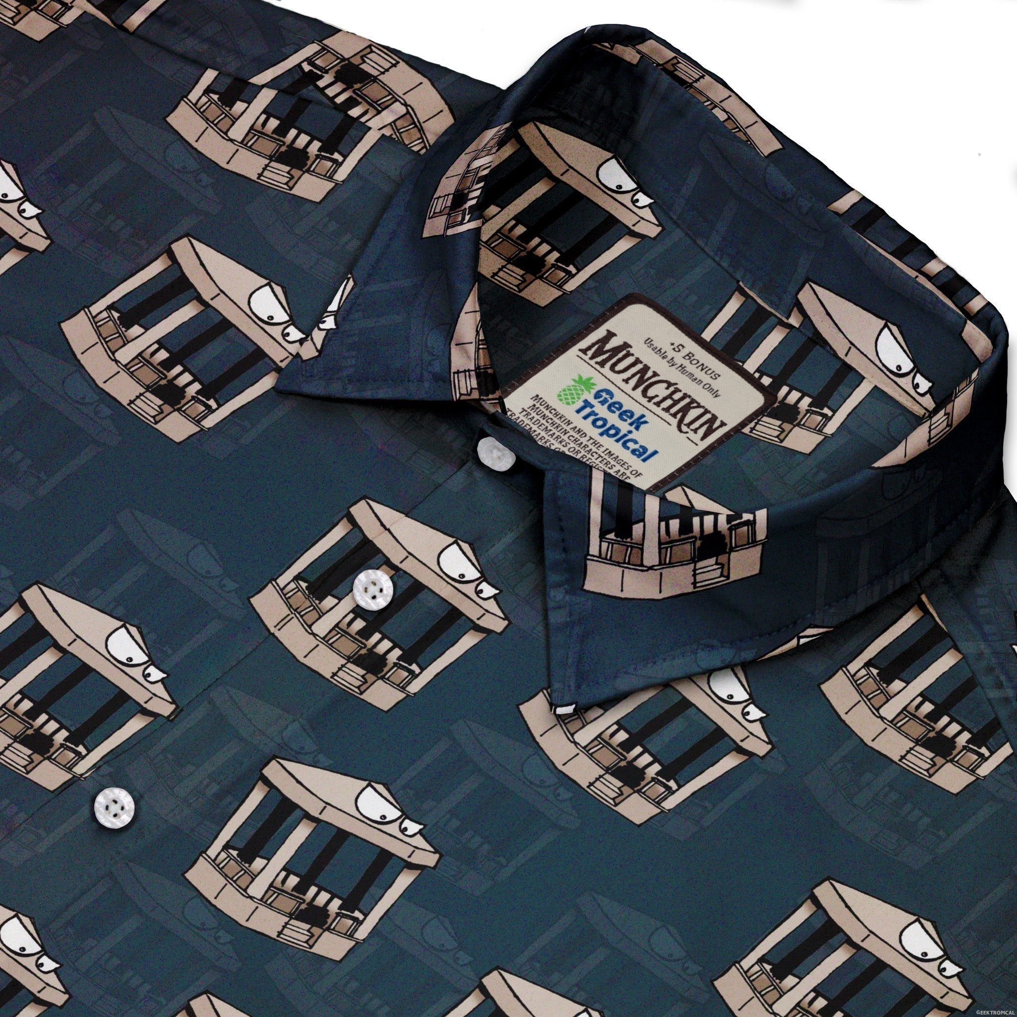 Munchkin Gazebos Button Up Shirt - board game print - Design by Dunking Toast - Munchkin print