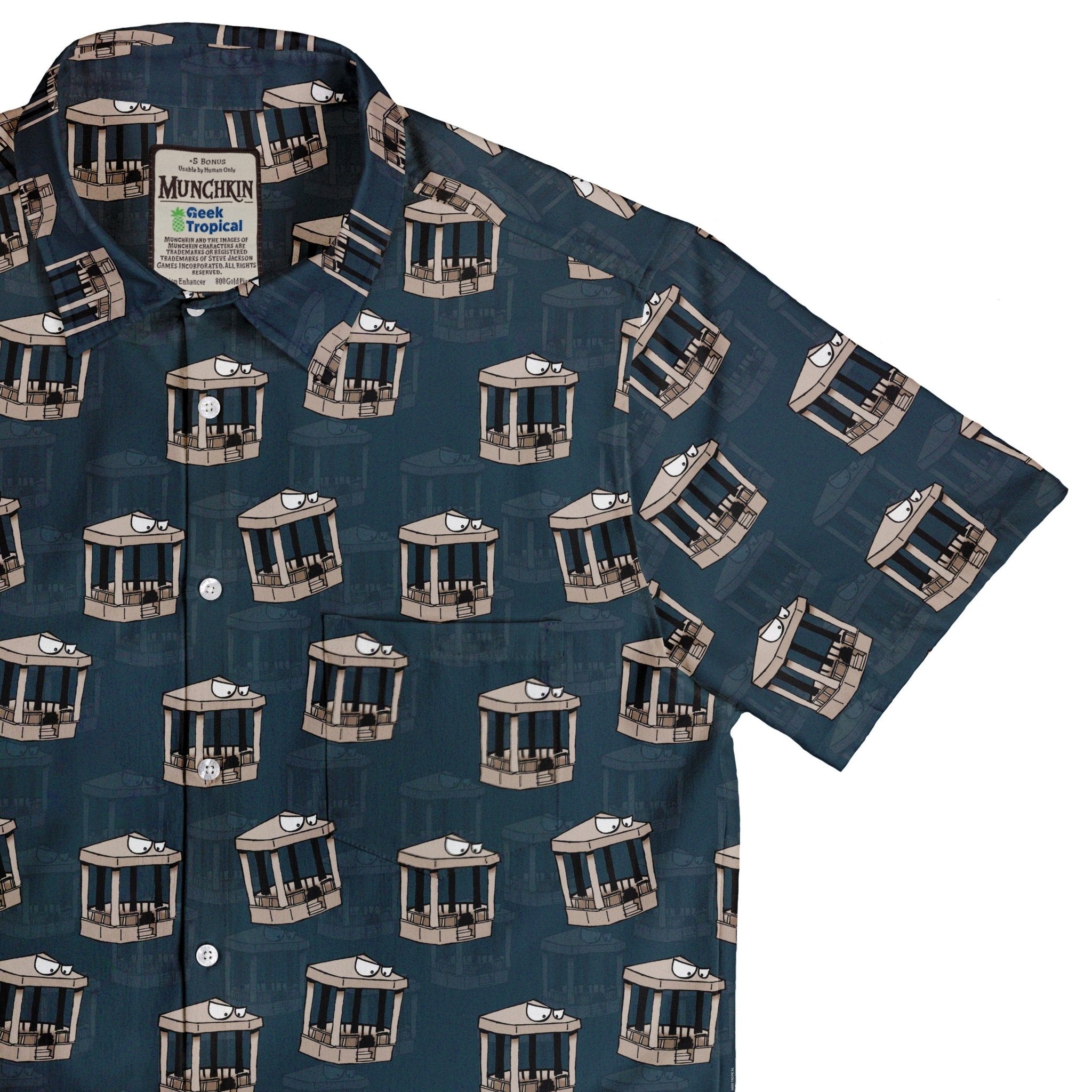 Munchkin Gazebos Button Up Shirt - board game print - Design by Dunking Toast - Munchkin print