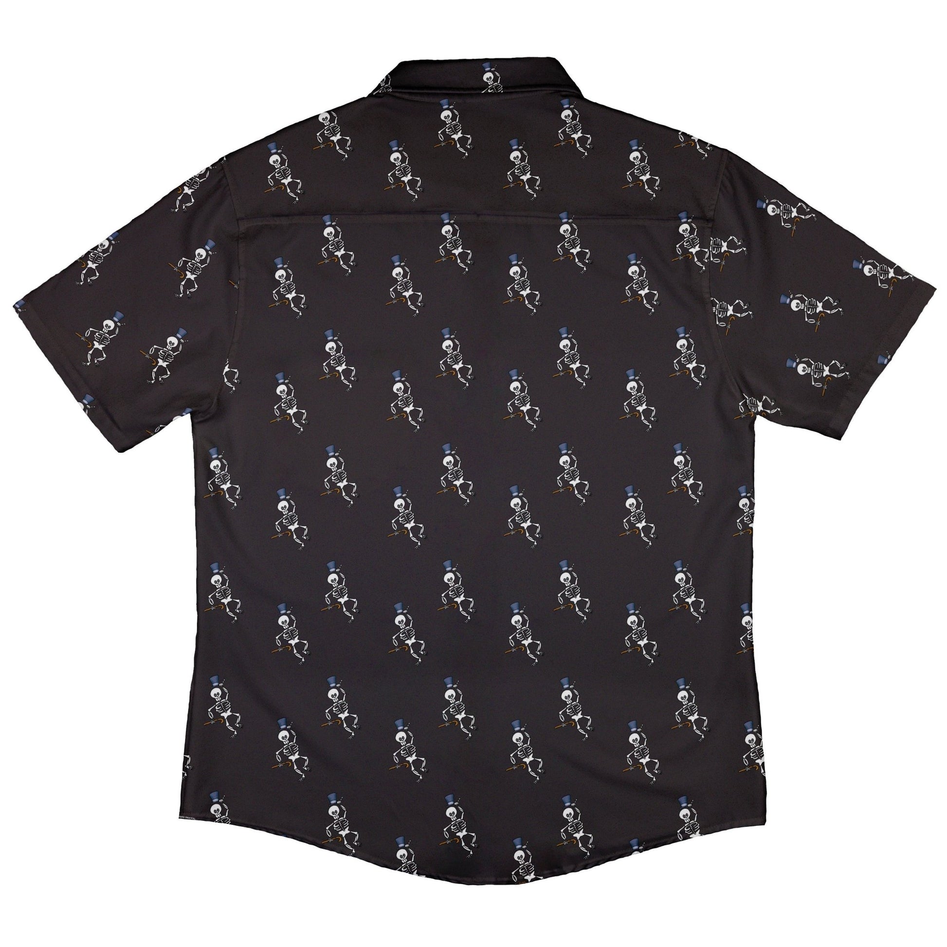 Munchkin Mr. Bones Plain Black Button Up Shirt - board game print - Design by Heather Davenport - Munchkin print