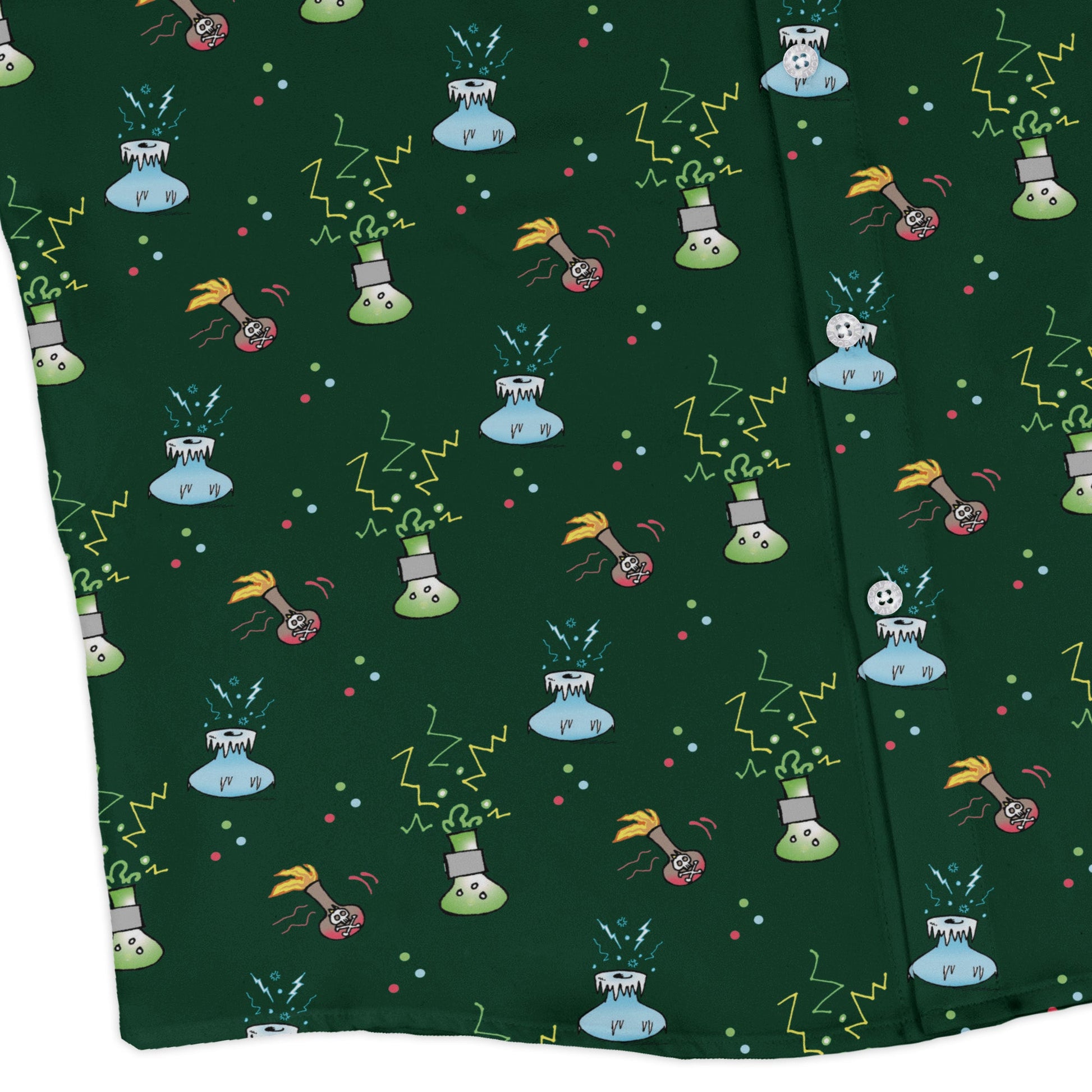 Munchkin Potions Long Sleeve Button Up Shirt Geek Nerd board game print Design by Heather Davenport FLOW DESC WRITING