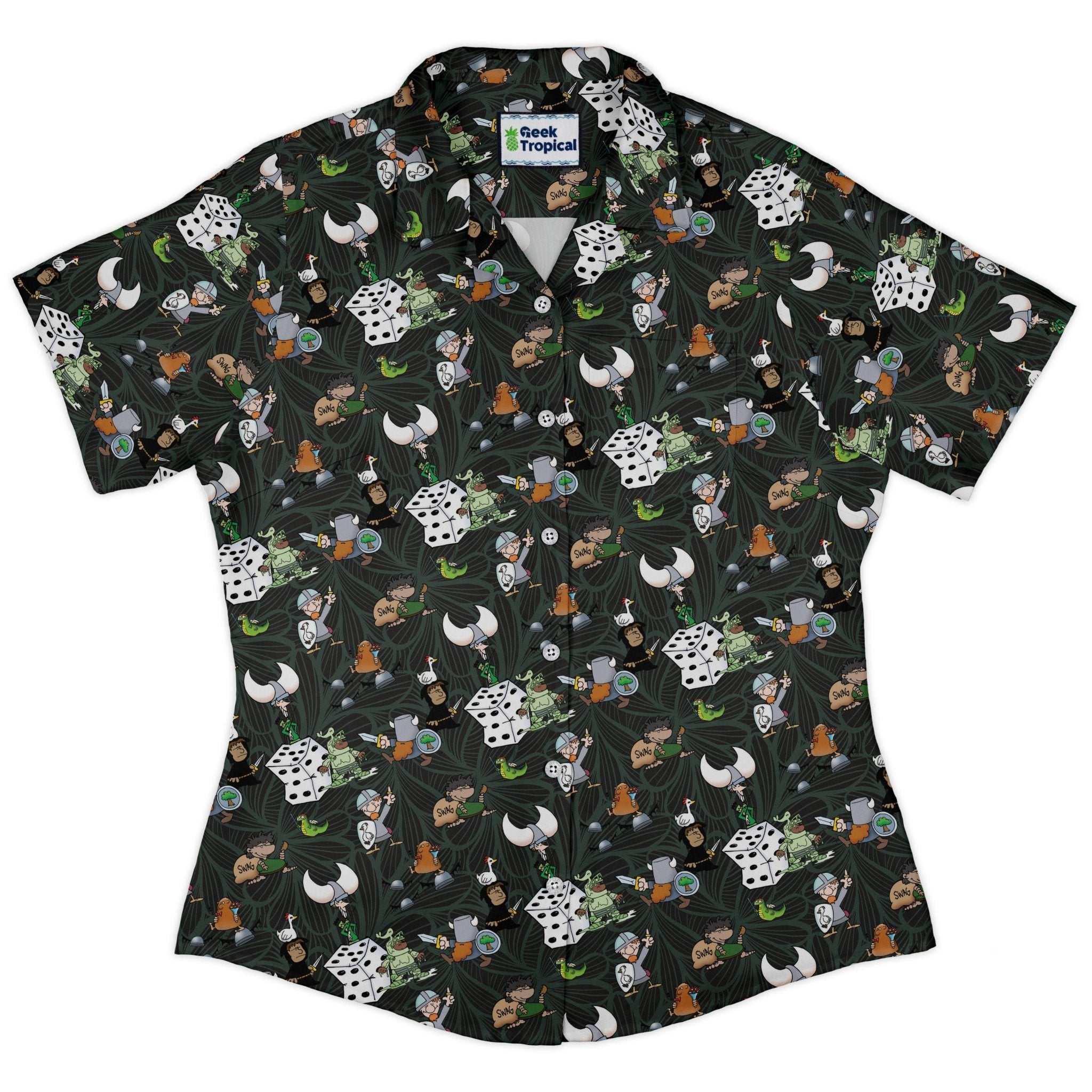 Munchkin Quirky Treasures Curvy Button Up Shirt Geek Nerd women