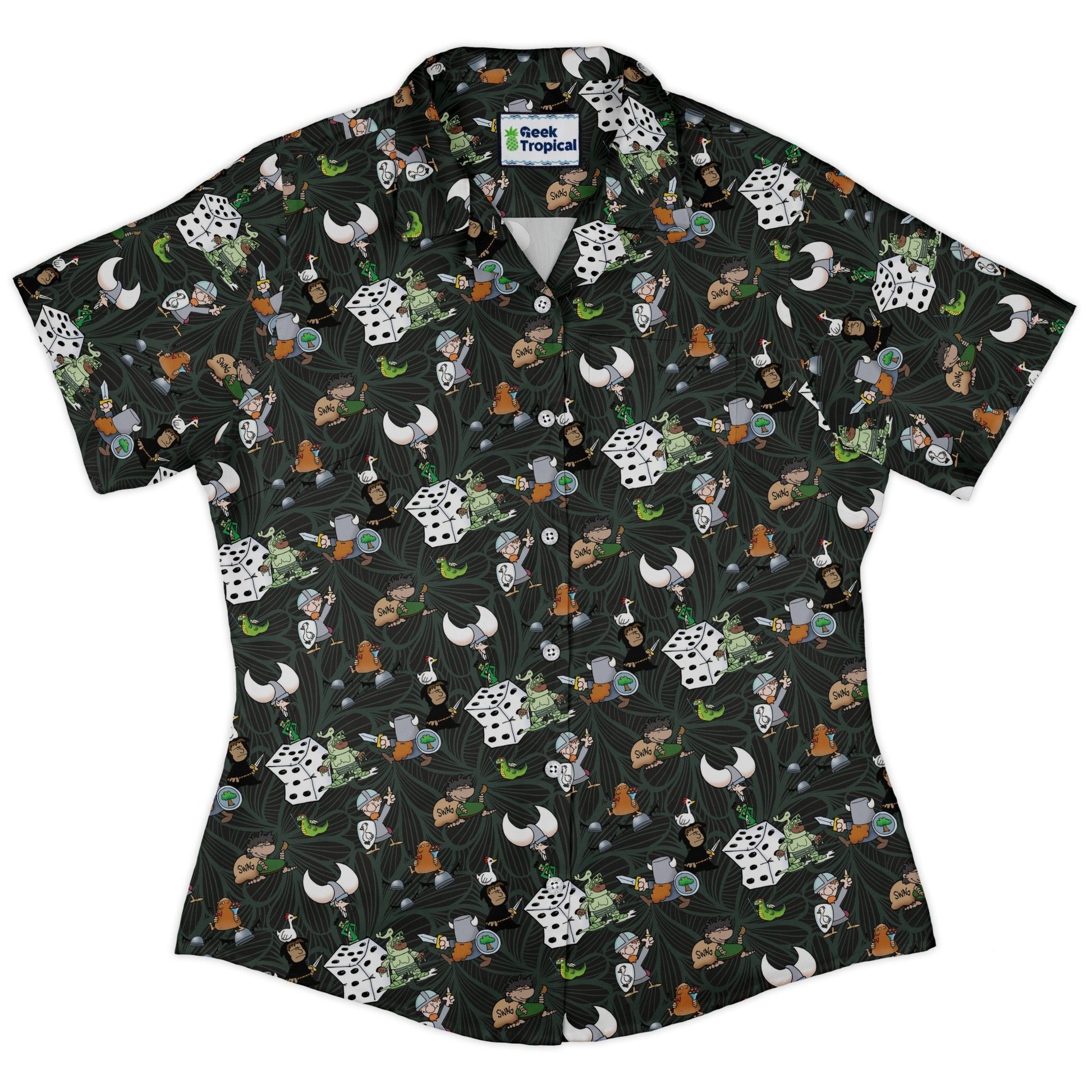Munchkin Quirky Treasures Curvy Button Up Shirt Geek Nerd women