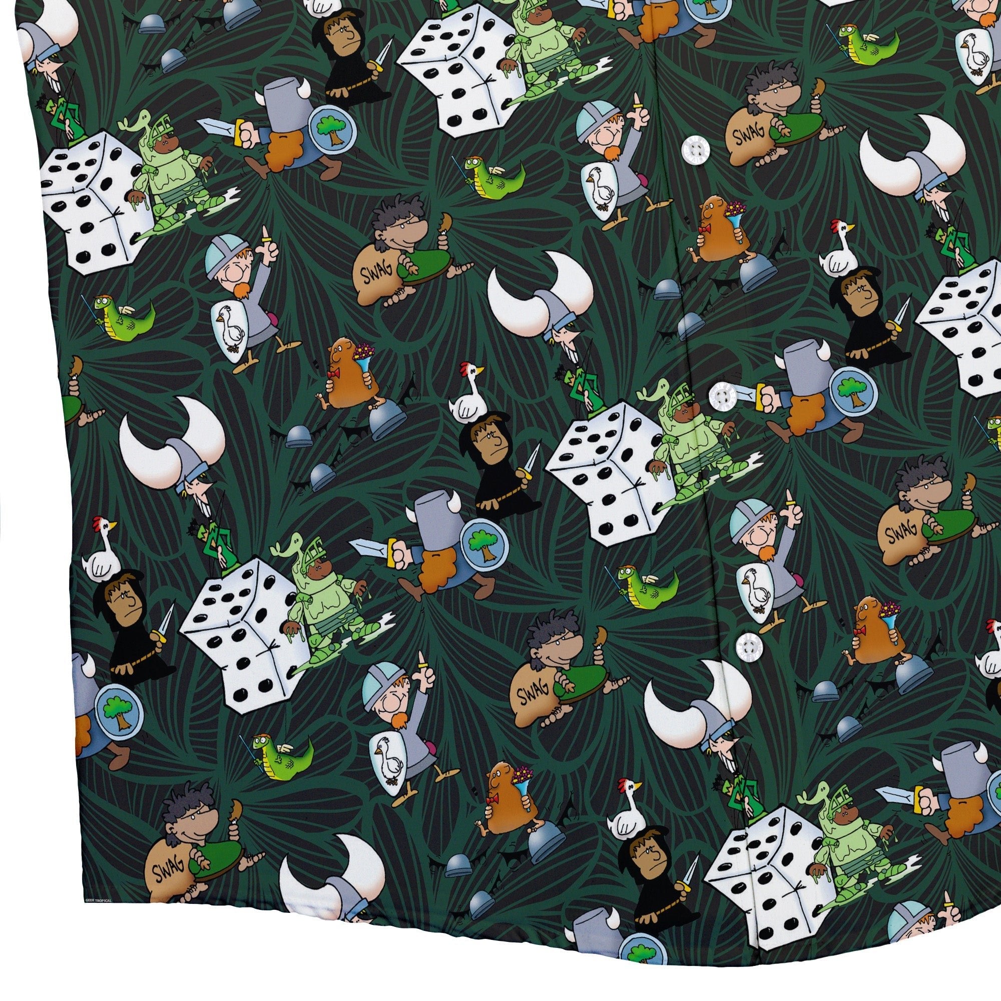 Munchkin Quirky Treasures Button Up Shirt - board game print - Design by Dunking Toast - Munchkin print