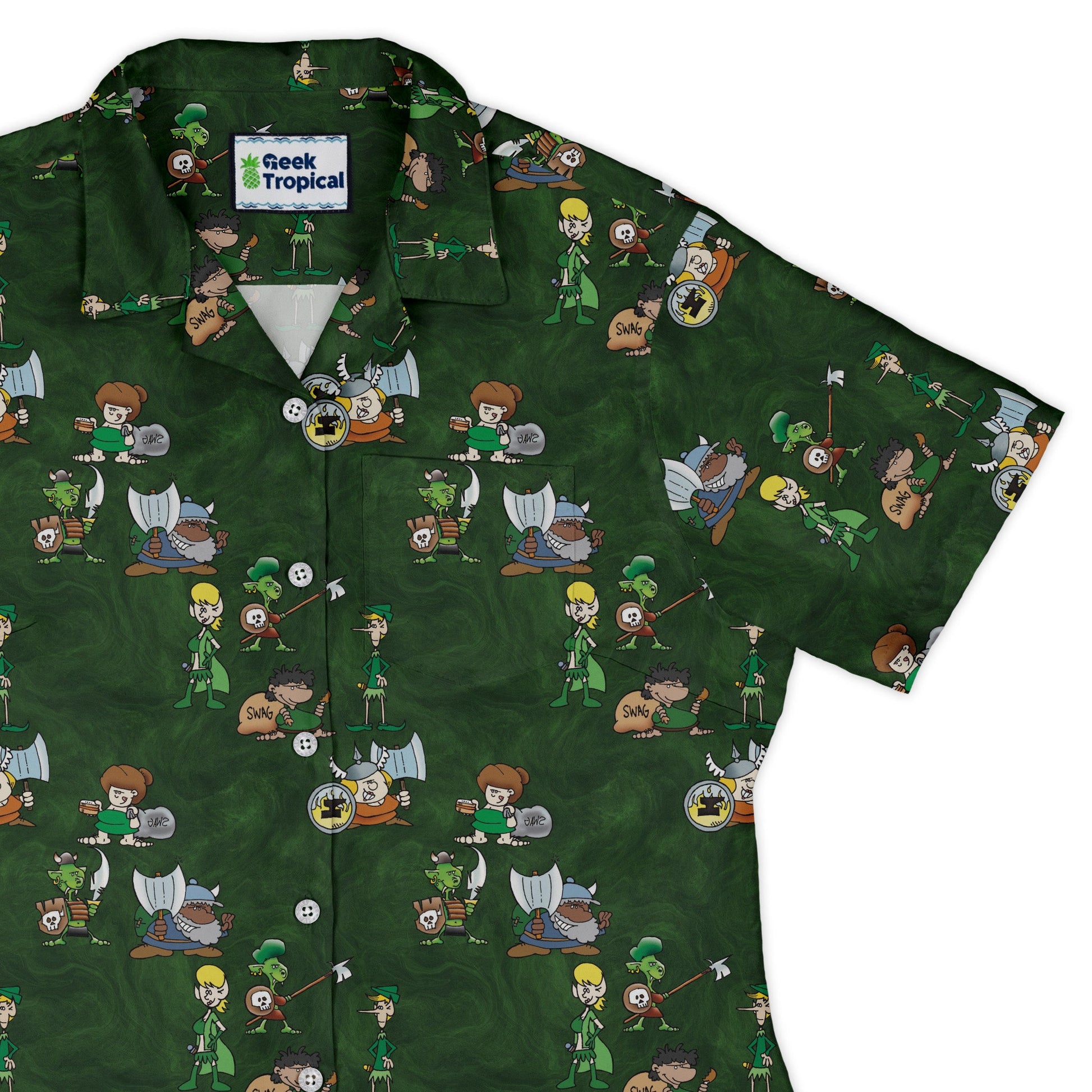 Munchkin Races Curvy Button Up Shirt Geek Nerd women