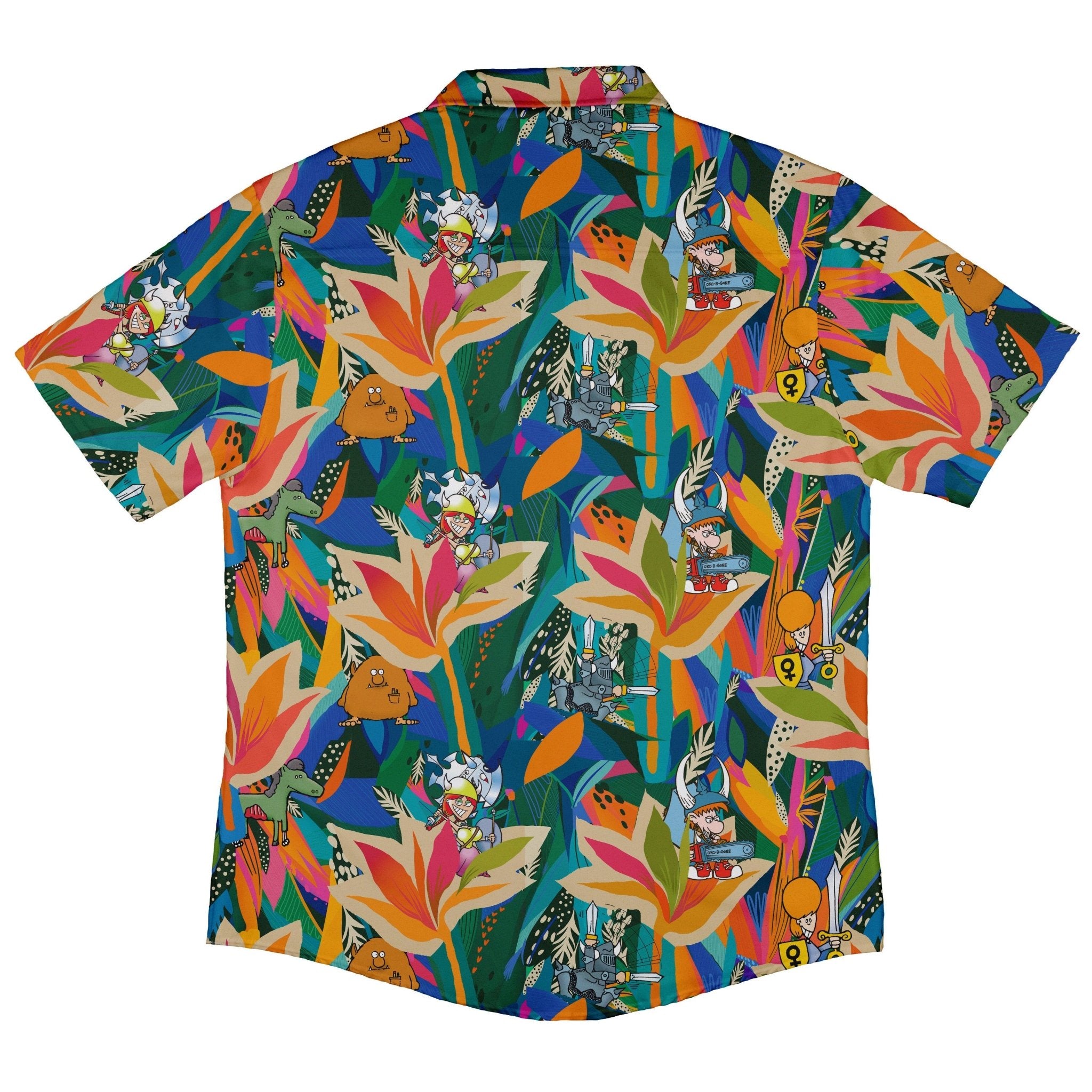 Munchkin Tropical Bird of Paradise Button Up Shirt - board game print - Design by Claire Murphy - Munchkin print