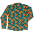Munchkin Tropical Blossom Long Sleeve Button Up Shirt Geek Nerd board game print Design by Claire Murphy FLOW DESC WRITING