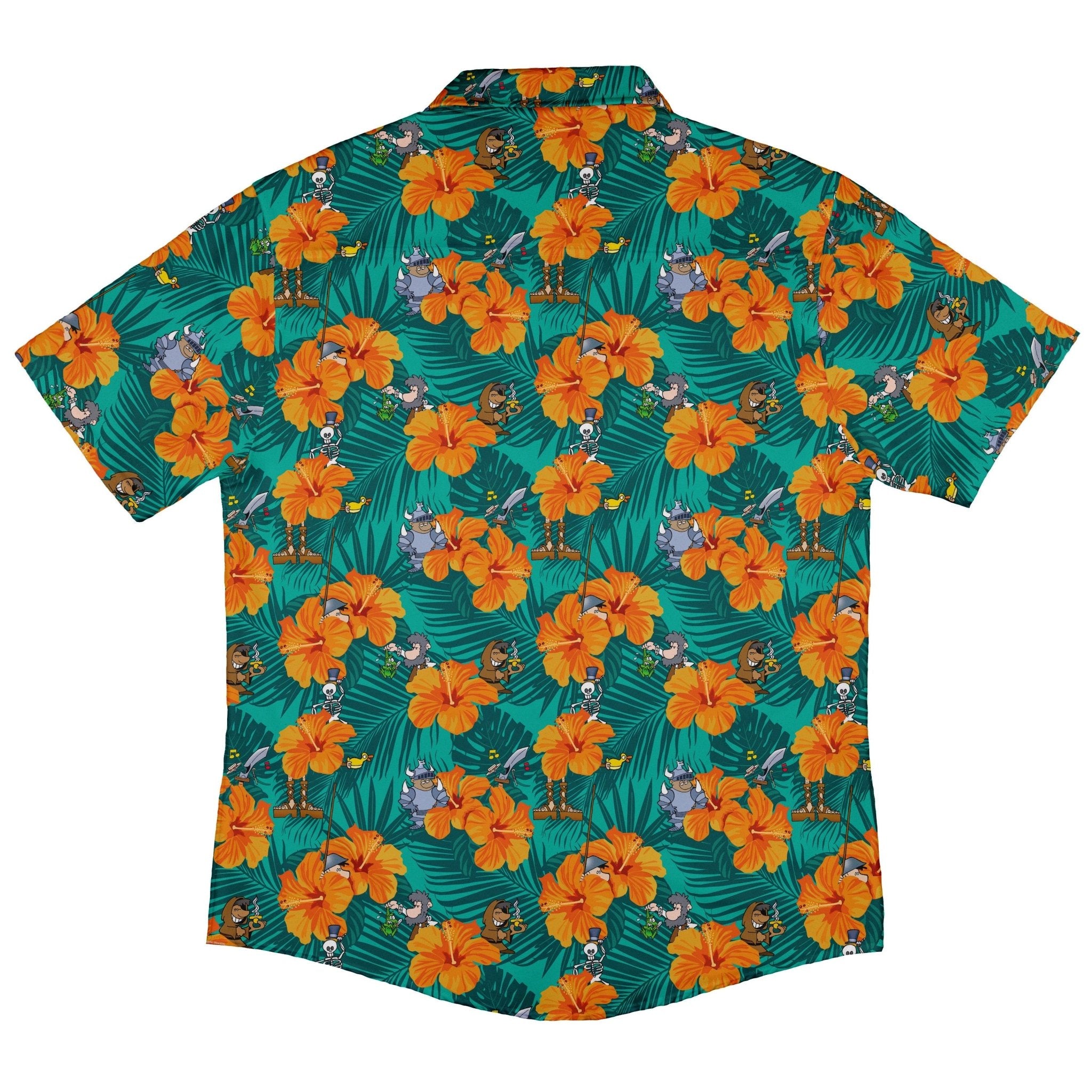 Munchkin Tropical Blossom Button Up Shirt - board game print - Design by Claire Murphy - Munchkin print