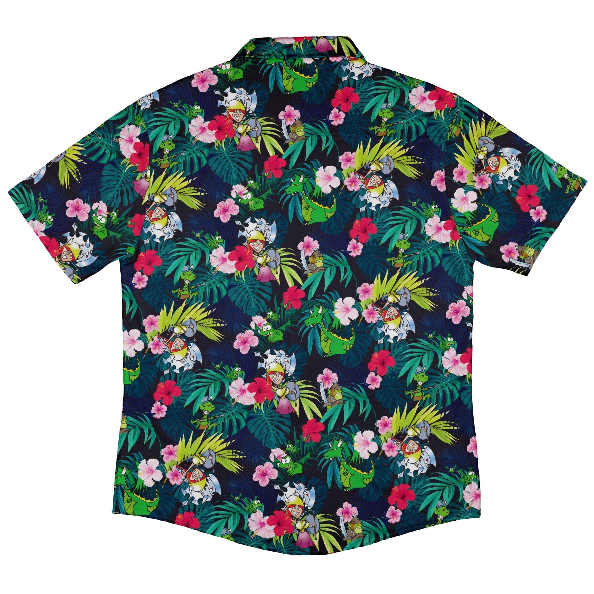 Munchkin Tropical Flower Button Up Shirt - board game print - Design by Claire Murphy - Munchkin print