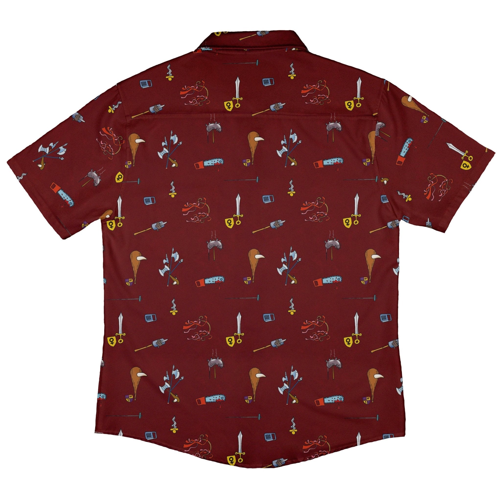 Munchkin Weapons Button Up Shirt - board game print - Designs by Nathan - Munchkin print