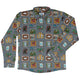 Murder Mystery Board Game Long Sleeve Button Up Shirt Geek Nerd adult sizing board game print Designs by Nathan