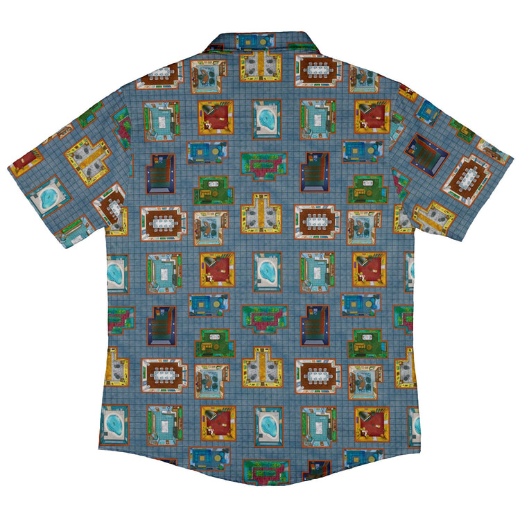 Murder Mystery Board Game Button Up Shirt - adult sizing - board game print - Designs by Nathan