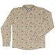 Mushroom Watercolor Long Sleeve Button Up Shirt Geek Nerd adult sizing Botany Print FLOW DESC WRITING