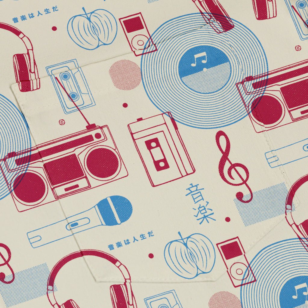 Music Paraphernalia Button Up Shirt Geek Nerd 0925 adult sizing All Adult Button Up Shirts