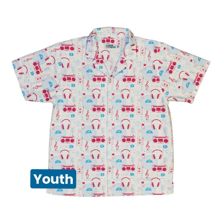 Music Paraphernalia Youth Hawaiian Shirt Geek Nerd 0925 Design by Tobe Fonseca FLOW DESC WRITING