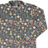 Musical Instruments Long Sleeve Button Up Shirt Geek Nerd adult sizing FLOW DESC WRITING music print