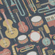 Musical Instruments Long Sleeve Button Up Shirt Geek Nerd adult sizing FLOW DESC WRITING music print