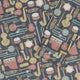 Musical Instruments Long Sleeve Button Up Shirt Geek Nerd adult sizing FLOW DESC WRITING music print