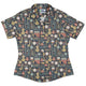 Musical Instruments Curvy Button Up Shirt Geek Nerd music print women
